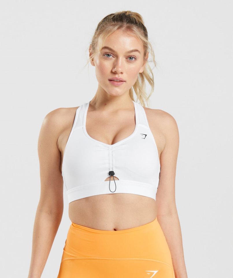 Women\'s Gymshark Pulse Sports Bra White | CA 80A6ND